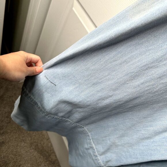 Sea New York Dakota Blue Cotton Smocked Wide Leg Crop Jumpsuit Women's Size 6 - Picture 12 of 14